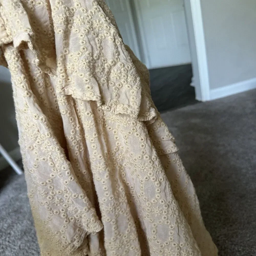 SUNDRESS  Adria Skirt in Georgette Canyon Women’s Layered Tan Maxi XS Tiered